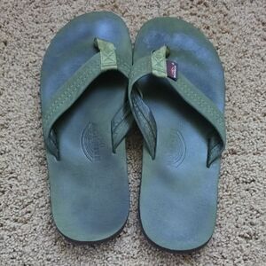 Rainbow Sandals Green Flip Flops